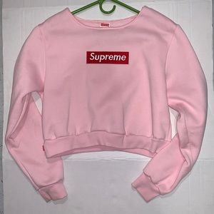 Cropped Pink Supreme Sweater